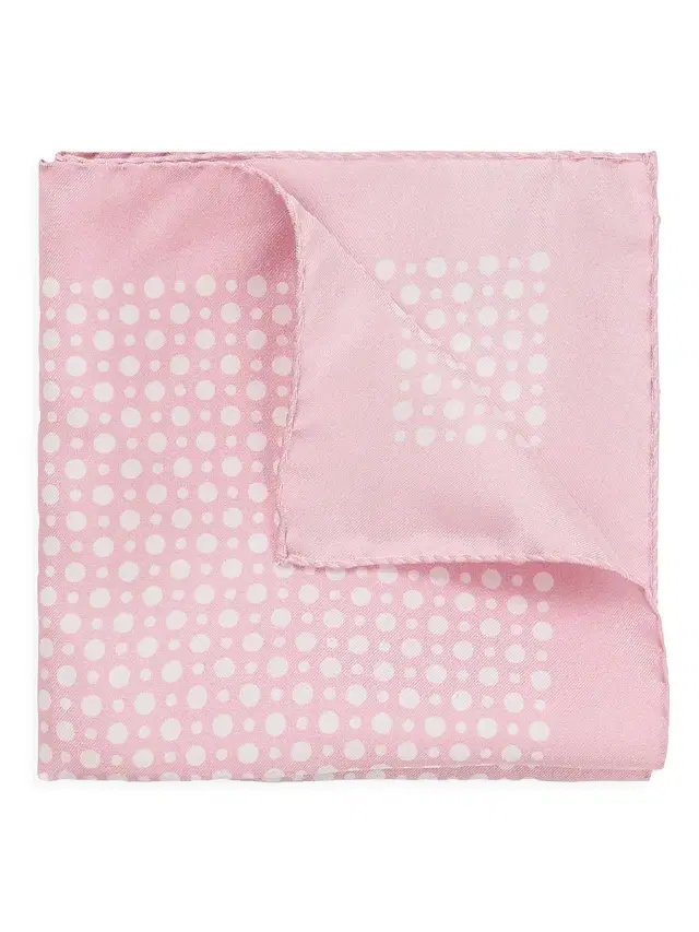 Men's Beckham x Boss Printed Silk Pocket Square - Pink
