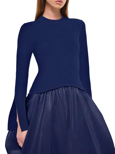 Simkhai Women's Kenlie Bubble Midi-Dress - Midnight - Size XS | Thumbnail 5