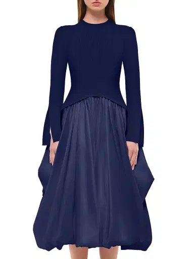 Simkhai Women's Kenlie Bubble Midi-Dress - Midnight - Size XS | Thumbnail 1