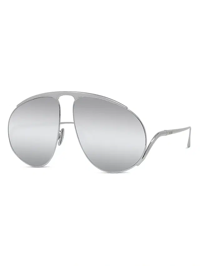 LOEWE Women's Signature 61MM Pilot Sunglasses - Silver White Smoke
