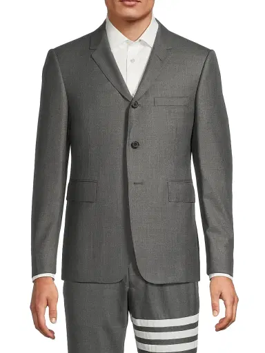 Thom Browne Men's Classic Wool Super 120S Wool Sport Jacket - Grey - Size XL | Thumbnail 3 Thom Browne Men's Classic Wool Super 120S Wool Sport Jacket - Grey - Size XL | Thumbnail 3