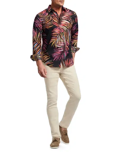 Robert Graham Men's Acai Printed Cotton Button-Front Shirt | Thumbnail 2 Robert Graham Men's Acai Printed Cotton Button-Front Shirt | Thumbnail 2