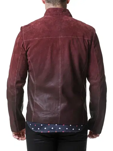 Maceoo Men's Leather Degrade Jacket - Red | Thumbnail 3