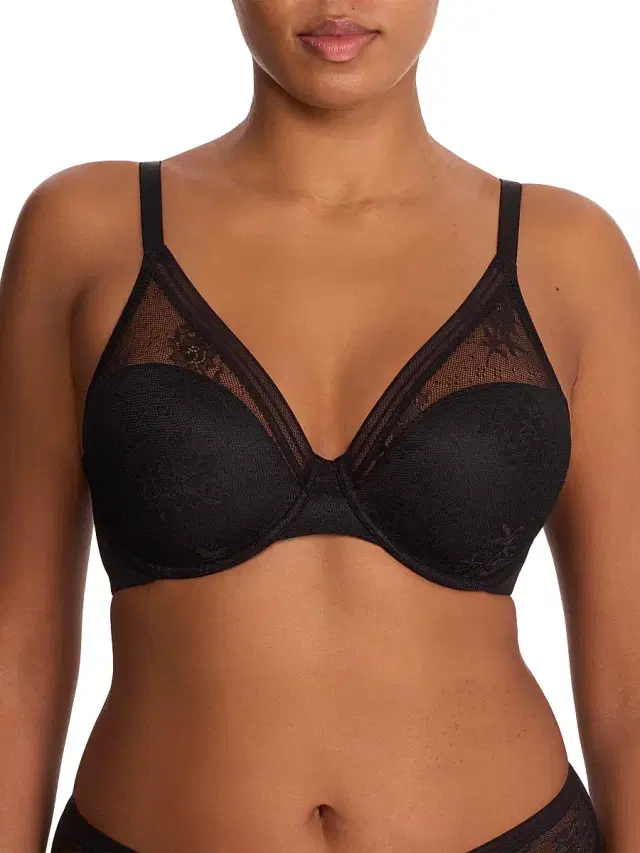 Natori Women's Love Lace Full Coverage Plunge T-Shirt Bra - Black - Size 34H
