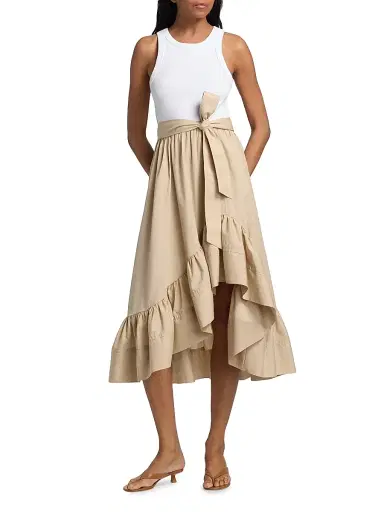 Cinq à Sept Women's Zayla Split Midi-Dress - White Khaki - Size XL | Thumbnail 2 Cinq à Sept Women's Zayla Split Midi-Dress - White Khaki - Size XL | Thumbnail 2