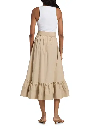 Cinq à Sept Women's Zayla Split Midi-Dress - White Khaki - Size XL | Thumbnail 5 Cinq à Sept Women's Zayla Split Midi-Dress - White Khaki - Size XL | Thumbnail 5