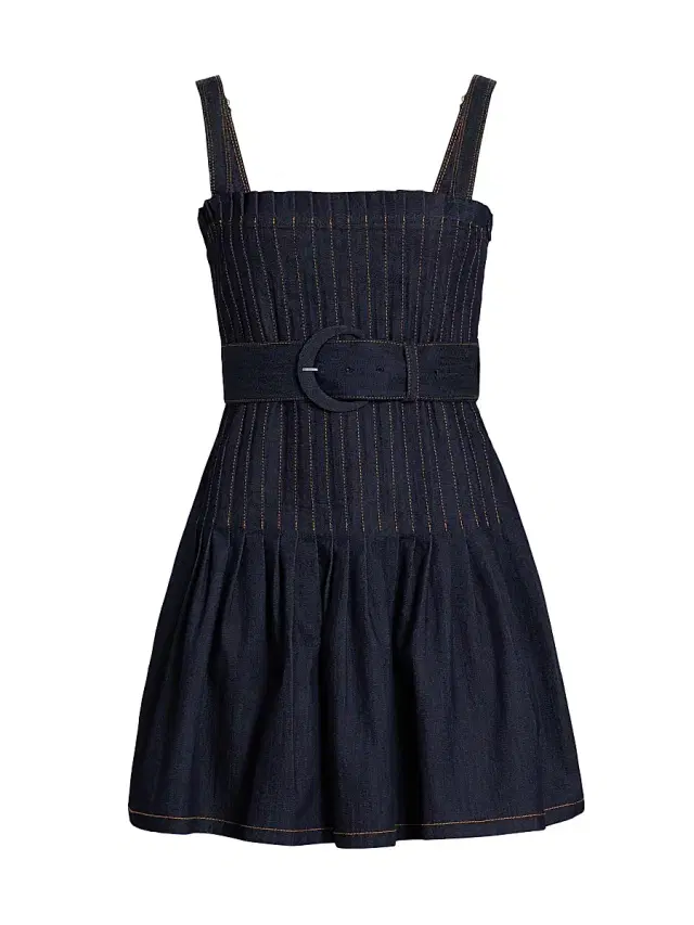 Cinq à Sept Women's Bibi Denim Belted Minidress - Indigo