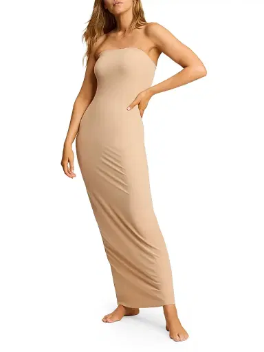 Commando Women's Classic Strapless Maxi Slipdress - Beige - Size Large | Thumbnail 2