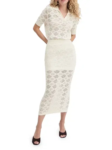 Favorite Daughter Women's The Courtside Midi-Skirt - Ivory - Size XS | Thumbnail 2