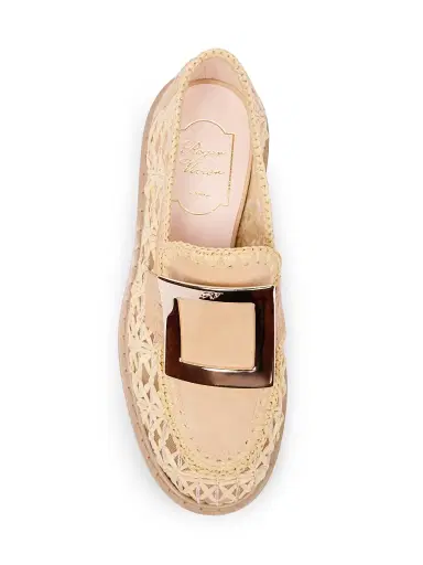 Roger Vivier Women's Viv Rangers 25MM Braided Raffia Loafers | Thumbnail 4 Roger Vivier Women's Viv Rangers 25MM Braided Raffia Loafers | Thumbnail 4
