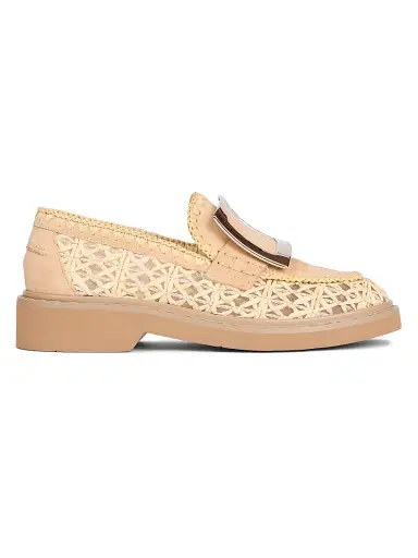 Roger Vivier Women's Viv Rangers 25MM Braided Raffia Loafers | Thumbnail 1 Roger Vivier Women's Viv Rangers 25MM Braided Raffia Loafers | Thumbnail 1