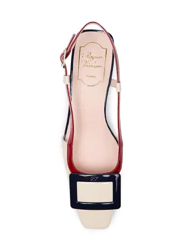Roger Vivier Women's Belle 45MM Colorblocked Patent Leather Pumps - Natural | Thumbnail 4 Roger Vivier Women's Belle 45MM Colorblocked Patent Leather Pumps - Natural | Thumbnail 4