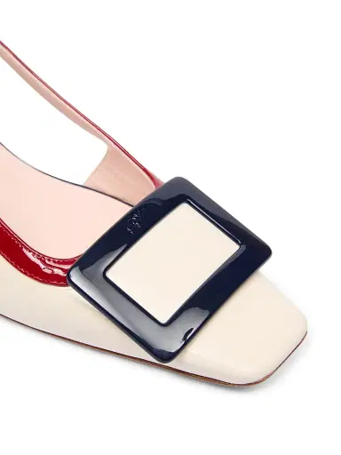 Roger Vivier Women's Belle 45MM Colorblocked Patent Leather Pumps - Natural | Thumbnail 5 Roger Vivier Women's Belle 45MM Colorblocked Patent Leather Pumps - Natural | Thumbnail 5