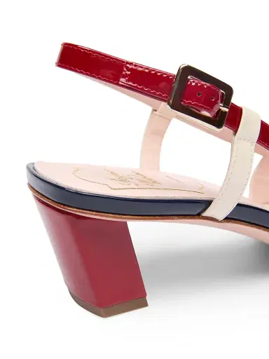 Roger Vivier Women's Belle 45MM Colorblocked Patent Leather Pumps - Natural | Thumbnail 6 Roger Vivier Women's Belle 45MM Colorblocked Patent Leather Pumps - Natural | Thumbnail 6