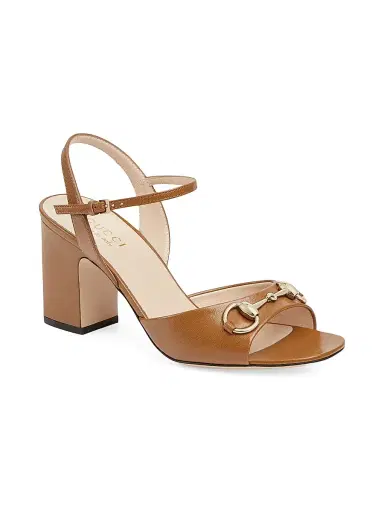 Gucci Women's Lady Horsebit 75MM Leather Sandals - Light Brown - Size 11.5 | Thumbnail 2