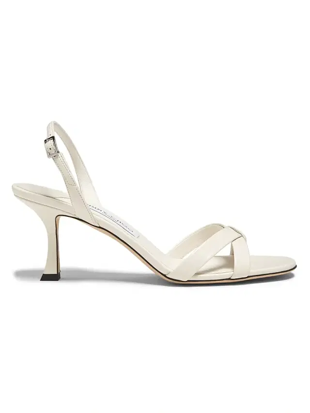 Jimmy Choo Women's Elsy 70MM Crisscross Leather Sandals - Latte