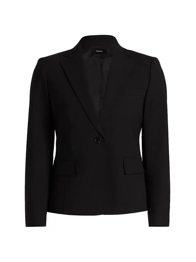 Theory Women's Slim-Fit Wool Single-Breasted Jacket - Black