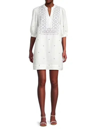 Lilly Pulitzer Women's Mialeigh Embroidered Shift Dress - Water Hyacinth - Size 6 | Thumbnail 2