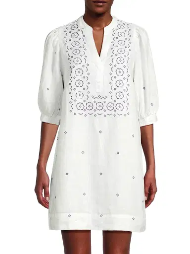 Lilly Pulitzer Women's Mialeigh Embroidered Shift Dress - Water Hyacinth - Size 6 | Thumbnail 3