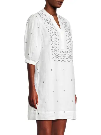 Lilly Pulitzer Women's Mialeigh Embroidered Shift Dress - Water Hyacinth - Size 6 | Thumbnail 4
