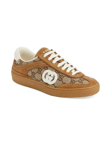 Gucci Women's G75 Canvas & Suede Low-Top Sneakers - Brown - Size 12 | Thumbnail 2