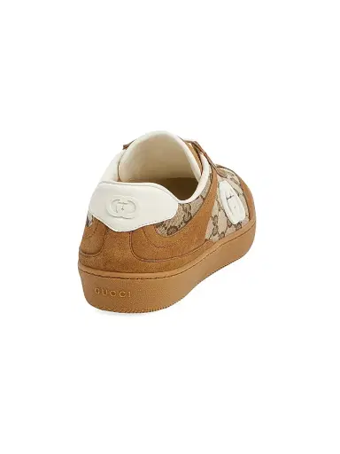Gucci Women's G75 Canvas & Suede Low-Top Sneakers - Brown - Size 12 | Thumbnail 3