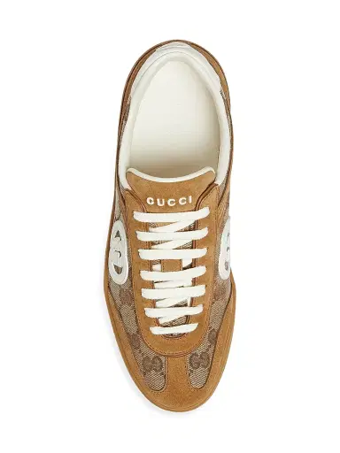 Gucci Women's G75 Canvas & Suede Low-Top Sneakers - Brown - Size 12 | Thumbnail 4