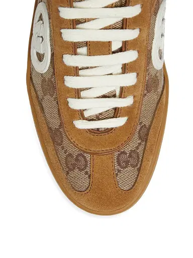 Gucci Women's G75 Canvas & Suede Low-Top Sneakers - Brown - Size 12 | Thumbnail 5