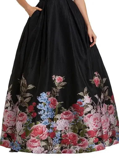 Mac Duggal Women's Strapless Floral Brocade Ball Gown | Thumbnail 3