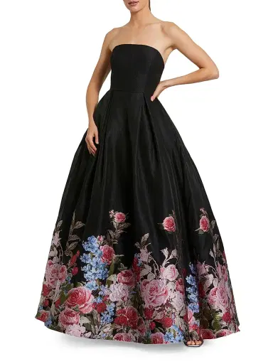 Mac Duggal Women's Strapless Floral Brocade Ball Gown | Thumbnail 1