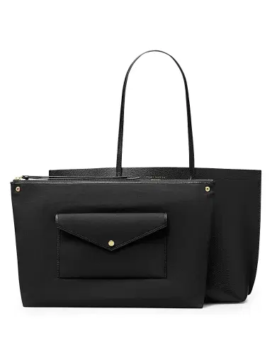 Tory Burch Women's Perry Logo Leather Tote Bag | Thumbnail 5 Tory Burch Women's Perry Logo Leather Tote Bag | Thumbnail 5