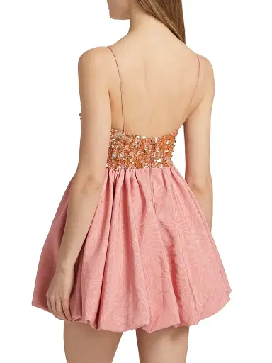ALICE + OLIVIA Women's Nessa Sequined Bubble Minidress - Dusty Rose | Thumbnail 5 ALICE + OLIVIA Women's Nessa Sequined Bubble Minidress - Dusty Rose | Thumbnail 5