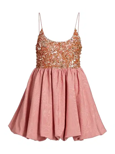 ALICE + OLIVIA Women's Nessa Sequined Bubble Minidress - Dusty Rose | Thumbnail 1 ALICE + OLIVIA Women's Nessa Sequined Bubble Minidress - Dusty Rose | Thumbnail 1
