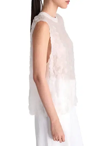 TWP Women's Shell Semi-Sheer Silk Top - Clear - Size Large | Thumbnail 4