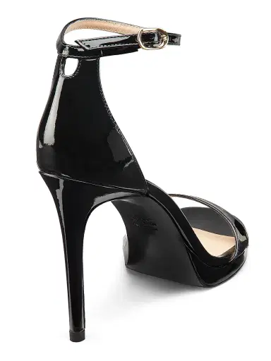 Stuart Weitzman Women's Nudist 100MM Patent Leather Sandals - Black - Size 9.5 | Thumbnail 2