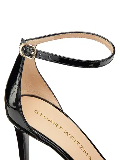 Stuart Weitzman Women's Nudist 100MM Patent Leather Sandals - Black - Size 9.5 | Thumbnail 4