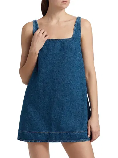 Reformation Women's Myla Denim Shift Minidress | Thumbnail 3
