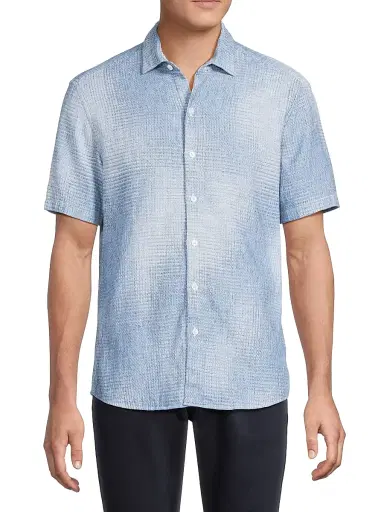 Robert Barakett Men's Ferris Woven Cotton-Linen Shirt | Thumbnail 3 Robert Barakett Men's Ferris Woven Cotton-Linen Shirt | Thumbnail 3