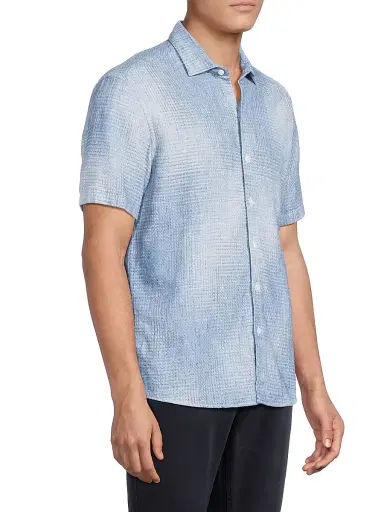 Robert Barakett Men's Ferris Woven Cotton-Linen Shirt | Thumbnail 4 Robert Barakett Men's Ferris Woven Cotton-Linen Shirt | Thumbnail 4