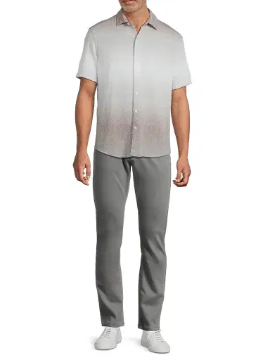 Robert Barakett Men's Tiffin Cotton Button-Front Shirt - Purple - Size XL | Thumbnail 2
