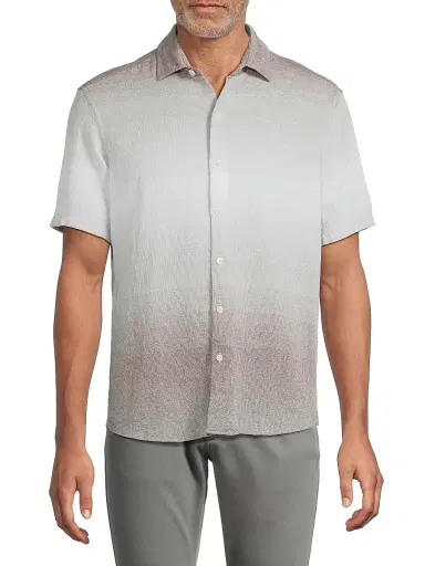 Robert Barakett Men's Tiffin Cotton Button-Front Shirt - Purple - Size XL | Thumbnail 3