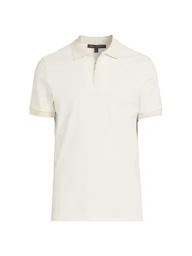 Robert Barakett Men's Whistler Covered-Zip Polo Shirt - White - Size XXL | Thumbnail 1