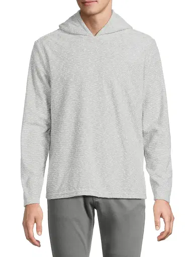 Robert Barakett Men's Ramsen Striped Hoodie - Grey - Size XXL | Thumbnail 3