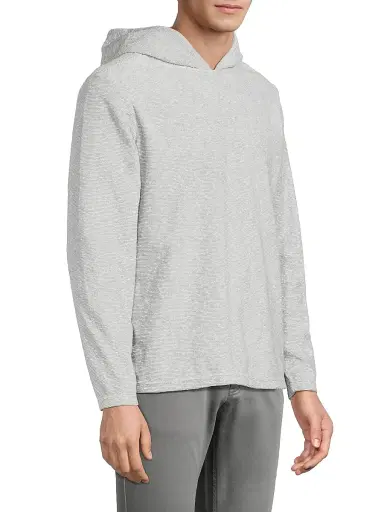 Robert Barakett Men's Ramsen Striped Hoodie - Grey - Size XXL | Thumbnail 4