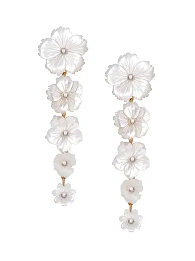 Jennifer Behr Women's Chelsey Mother-Of-Pearl & 18K-Gold-Plated Brass Drop Earrings - Pearl | Thumbnail 1 Jennifer Behr Women's Chelsey Mother-Of-Pearl & 18K-Gold-Plated Brass Drop Earrings - Pearl | Thumbnail 1