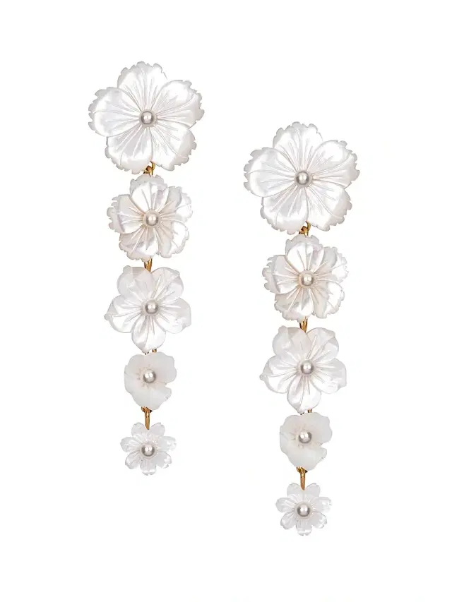 Women's Chelsey Mother-Of-Pearl & 18K-Gold-Plated Brass Drop Earrings - Pearl