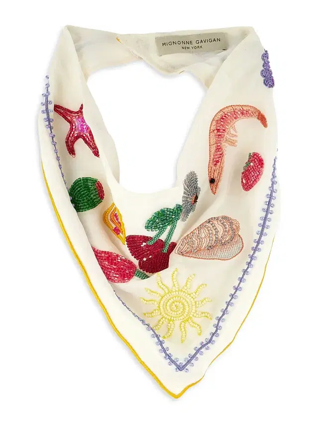 Women's Mariela Beaded Bandana - White Multi