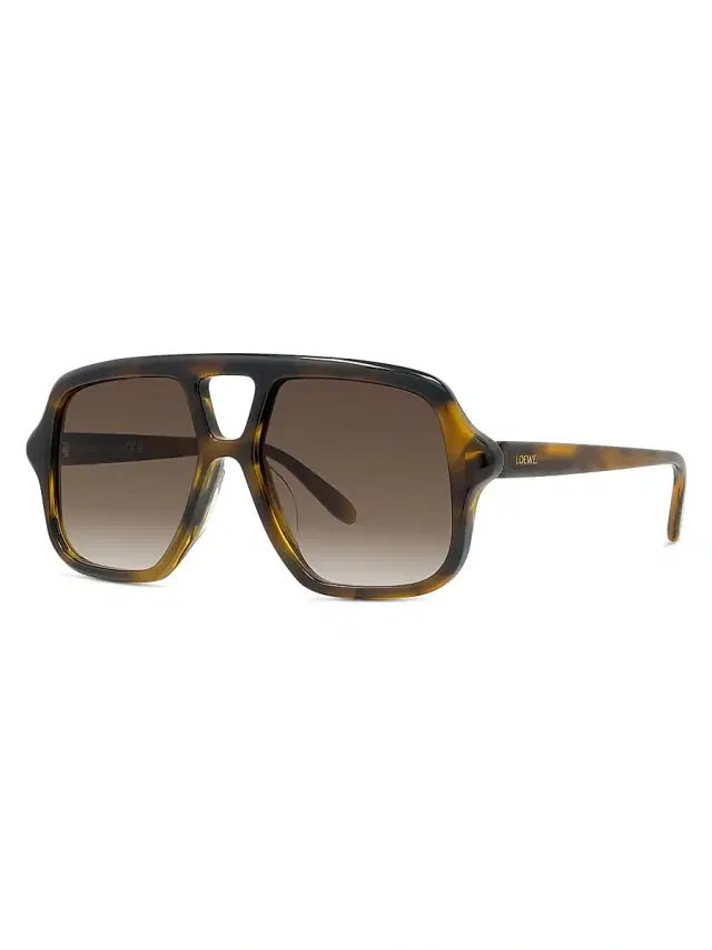 LOEWE Men's Slim 54MM Rectangular Sunglasses - Dark Havana Brown