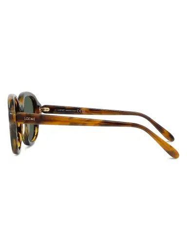 Loewe Men's Slim 50MM Round Sunglasses - Dark Havana Green | Thumbnail 3 Loewe Men's Slim 50MM Round Sunglasses - Dark Havana Green | Thumbnail 3