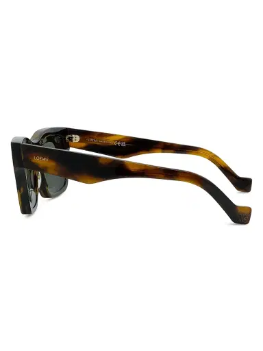Loewe Men's Signature 54MM Square Sunglasses - Dark Havana Green | Thumbnail 3